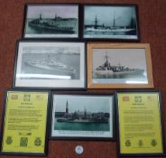 Selection of HMS Peacock Photographs depicting various views, all framed, varying sizes (9)