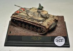 Panzer III AUSF. J 5th SS Pz Div 'Wiking' Russia 1943 - Model - mounted to wooden base