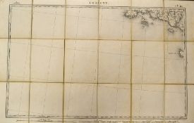1856 Map of Lorient - scale 1/520,000, with French detail, Depot de la Guerre par F. Chardon