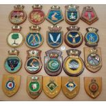Selection of 20x Royal Navy Ship crests to include HMS Birmingham, Portland, Diana, some laid to