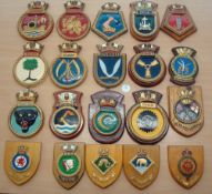 Selection of 20x Royal Navy Ship crests to include HMS Birmingham, Portland, Diana, some laid to