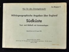 1940 'Operation Sea Lion' - German Invasion Booklet of the South Coast - contains information and