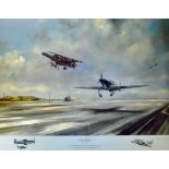 Fifty Years On 'The Hurricane to the Harrier' Colour print RAF Wittering signed by the artist