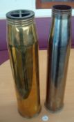 2x Naval Shells to include 3" 1960 plus a 3.5" 1965, measures 64cm approx.