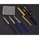 Parker Pens - includes Parker 51 Pen marked USA internally in rolled gold (missing arrow to nib end)