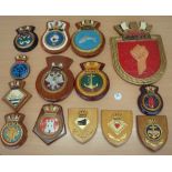 Selection of 14x Royal Navy Ship Crests to include HMS Grimsby, Newcastle, Eastbourne, Andrew,