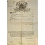 Birmingham Fire Office Insurance Policy 1822 - dated 16th July, Newport, Shropshire, printed and