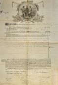 Birmingham Fire Office Insurance Policy 1822 - dated 16th July, Newport, Shropshire, printed and