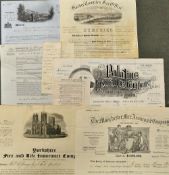 Selection of Insurance Policy Documents - includes 1872 Border Counties Fire Office 1843 The royal