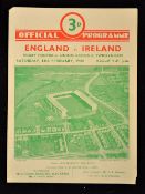 England v Ireland (Grand Slam) Rugby Programme 1948: played at Twickenham on Saturday 14th