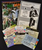 Interesting collection of Irish v "Overseas" miscellanea programmes and tickets mostly from '00's to