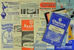 1956/1957 Wolverhampton Wanderers away league programmes, complete season. Fair-Good. (21)