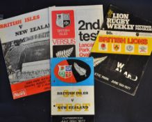 1977 British Lions v New Zealand Rugby Programmes: all 4x Tests, with the Lions just losing the