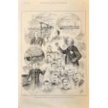 1891 rare "British Lions Rugby Tour to South Africa" lithograph engraving: original full page