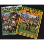 1994 Ireland Rugby Tour to Australia signed test match programmes - for the 1st and 2nd Tests played