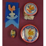 4x various New Zealand and France Rugby tour souvenir badges: 3x different pin badges including