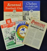1950/1951 Manchester United away match programmes to include Derby County, Birmingham City (FAC),