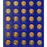 The Franklin Mint 1970 England World Cup Coin Collection - solid bronze limited edition set, 30