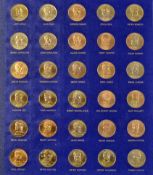 The Franklin Mint 1970 England World Cup Coin Collection - solid bronze limited edition set, 30