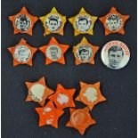 Collection of Wolverhampton Wanderers scarce "Star" badges to include Hugh McIlmoyle, David