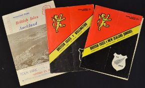 1959 British Lions Tour to New Zealand Rugby Programmes: all won by the Lions, v Auckland, v
