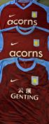 2008/09 Carlos Cuellar Aston Villa match worn football shirt a short sleeve home shirt No24 worn
