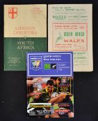South Africa Rugby Tour to UK Programmes from 1951 onwards (H&A): 2x 1951 Wales v S Africa at