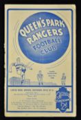22/10/38 Queens Park Rangers Reserves v Clapton Orient Reserves football programme slight spine