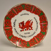 1988 Wales Rugby Triple Crown Plate: made Silurian Ceramic Crafts Wales to commemorate the Triple