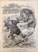 1905 New Zealand All Blacks "Punch" rugby illustration: from the original by Bernard Partridge-