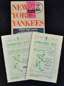 1965 Liverpool City Rugby League programmes v Huddersfield and Bramley together with 1961 New York
