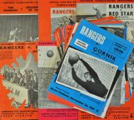 1958 -1969 Rangers Home European football programmes including 1958 v Grasshoppers f Zurich,