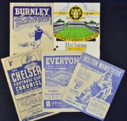 1947/1948 Manchester United away match programmes to include Bolton Wanderers, Everton, Chelsea,