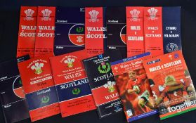 Selection of Wales v Scotland rugby programmes (H&A) from 1970's onwards (13): to incl 1972, 1974,