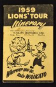 1959 British Lions Souvenir rugby Fixtures & Results Card: Small, black and white booklet with