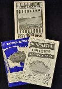 Manchester United away match programmes at Newcastle United 1955/1956, 1956/1957 and Bristol
