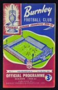 1960 Charity Shield match programme Burnley v Wolverhampton Wanderers dated 13 August 1960 at Turf