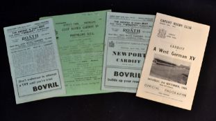 Vintage Cardiff Rugby Programmes (4): v Neath 1947, v Newport 1948 & v West Germany XV 1966; plus