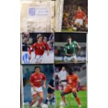 Three volumes of mixed autographs, mainly modern and many included photos with hand signed
