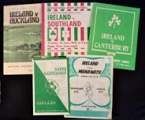 1976 Ireland rugby tour to New Zealand programmes: 5 issues from the tour at South Canterbury,