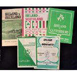 1976 Ireland rugby tour to New Zealand programmes: 5 issues from the tour at South Canterbury,
