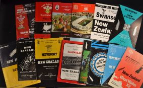 Wales XV and Welsh teams v New Zealand All Blacks rugby programmes from the 1970's onwards (14) to