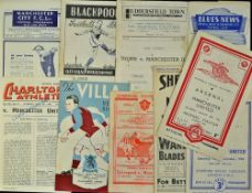 1948/1949 Manchester United away match programmes to include Manchester City, Arsenal, Sheffield