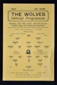 1943/1944 Football League Cup (qualifying) Wolverhampton Wanderers v Walsall football programme 26