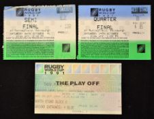 1991 Rugby World Cup semi-final-quarter-final and 3/4th place tickets: all Scotland matches to