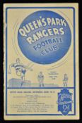 18/2/39 Queens Park Rangers Reserves v Arsenal Reserves football programme slight spine damage.