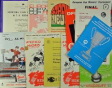 Various European Cup Final Football Programmes includes 1968 HSV v AC Milan, 1962 Athletico Madrid v