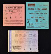 3x Scotland Rugby Tour to New Zealand match tickets from 1981 onwards: all test matches played in
