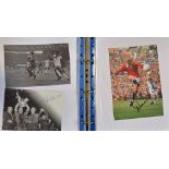 Manchester United autographs in folder, covering the period 1940's to 1990's, has many autographs