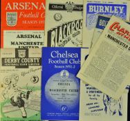 1951/1952 Manchester United away match programmes to include Bolton Wanderers, Charlton Athletic,